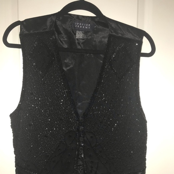 Spencer Jeremy Other - Classy black silk and beaded vest. Spencer Jeremy Other - Classy black silk and beaded vest.